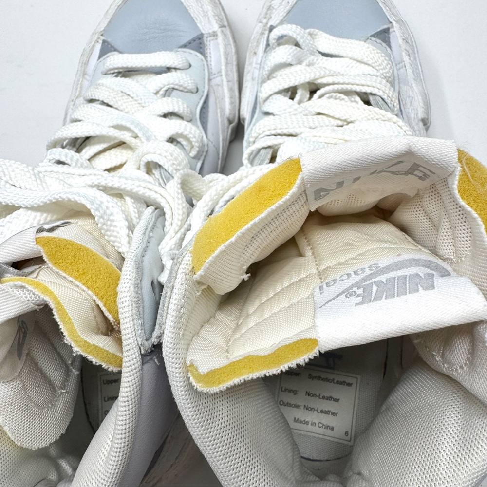Nike sacai x Blazer Mid White Grey Tennis Shoe Sneakers - Picture 12 of 14